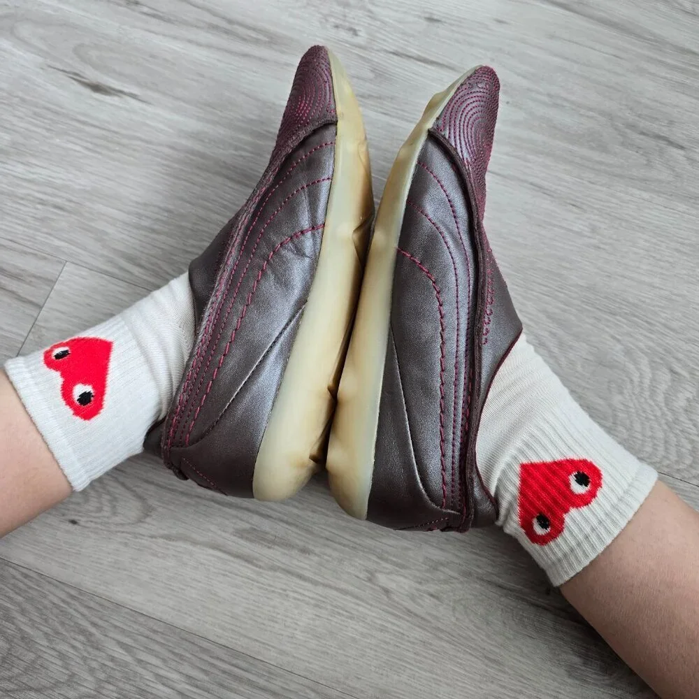 vintage Puma | boho burgundy leather sporty retro streetwear sneakers | WMS 9.5 - Picture 7 of 10